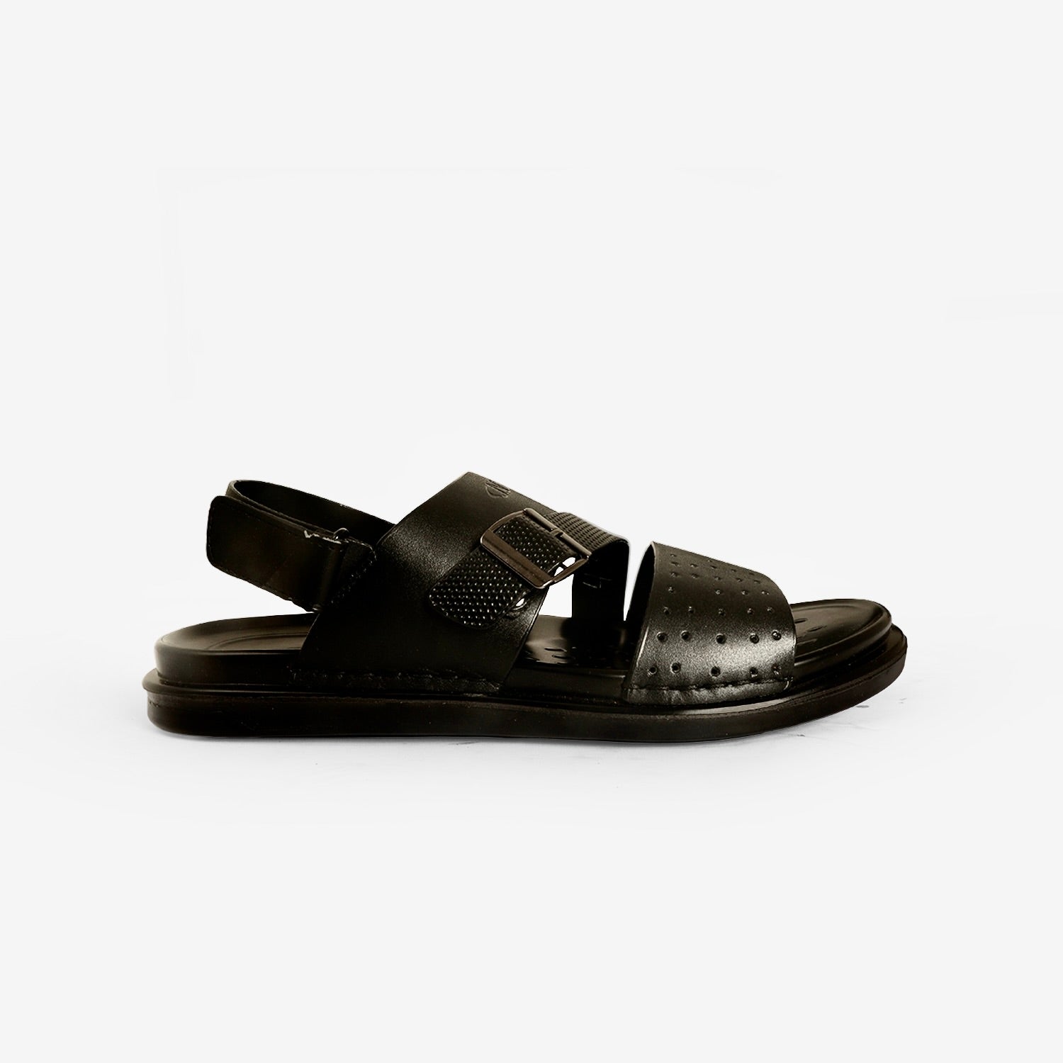 STRAP X Black Sandals For Men SS-03