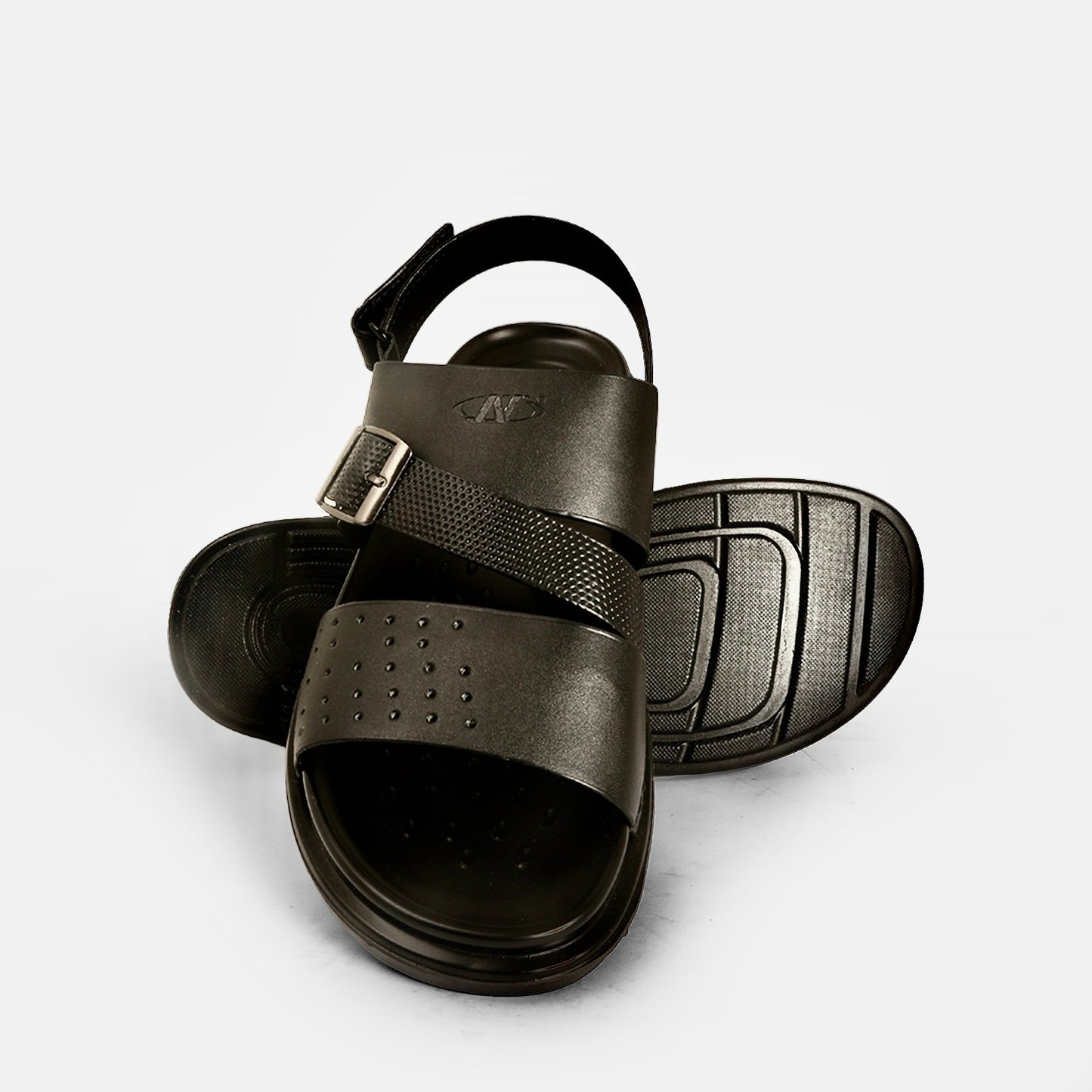 STRAP X Black Sandals For Men SS-03