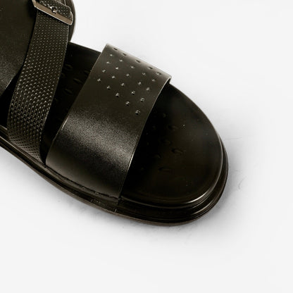 STRAP X Black Sandals For Men SS-03