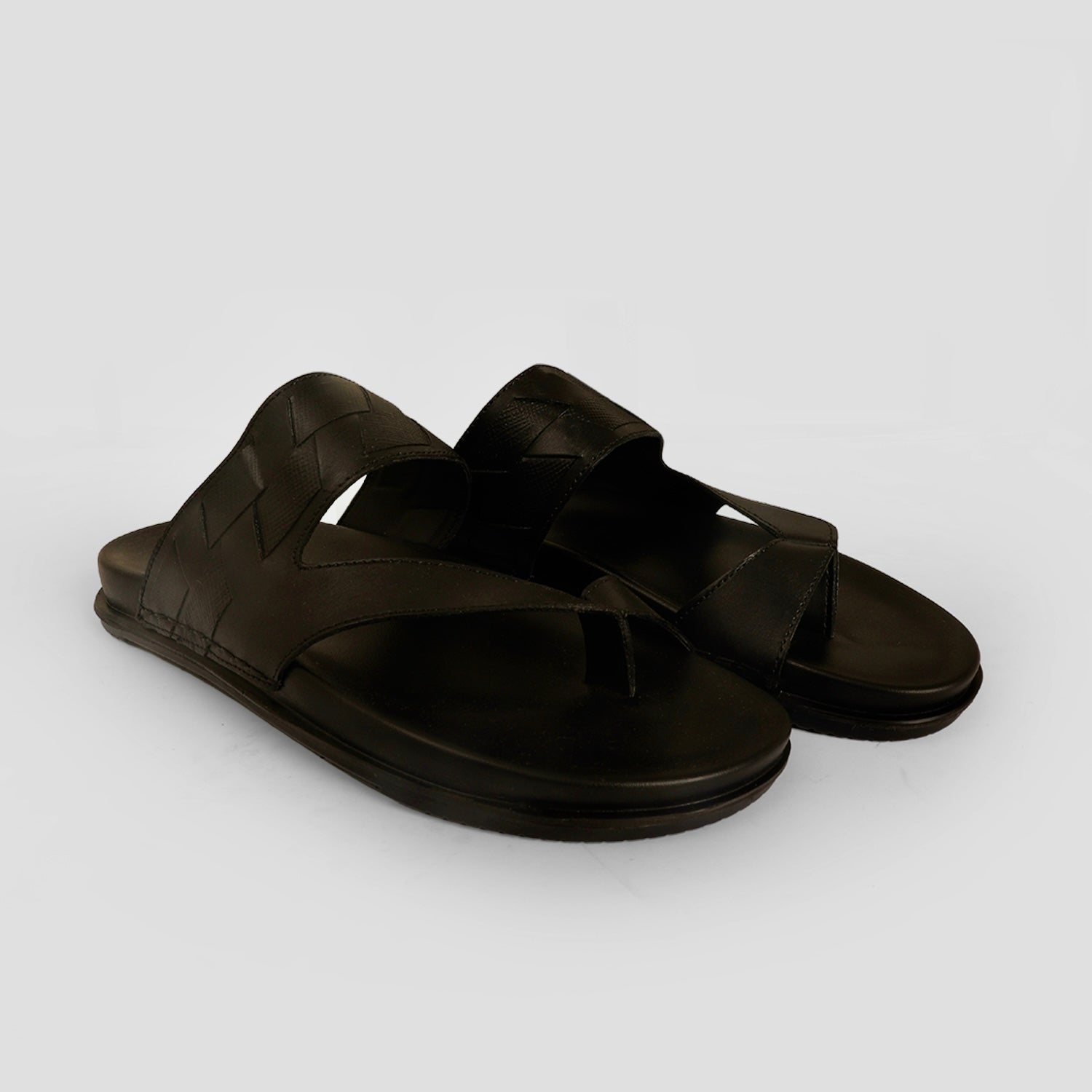 VELORA Black Chapal For Men SS-10